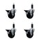 Service Caster 3.5'' Soft Rubber Swivel 1-1/8'' Expanding Stem Caster Set with Brake, 4PK SCC-EX20S3514-SRS-PLB-118-4 - alternate 1